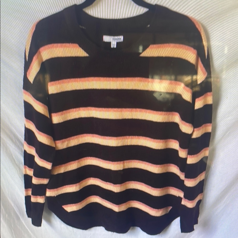 Striped Black and Cream Women's Sweater